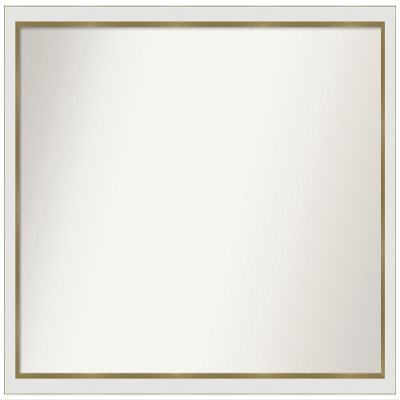 Amanti Art White Bathroom Mirror for Over Sink, 33x47 Custom Made Eva White Gold Narrow Rectangle Vanity Mirror, Oversize Modern Wood Frame, Hangs Horizonally and Vertically, Wall Decor