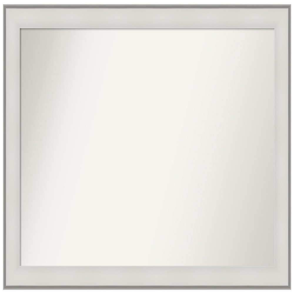 Amanti Art White Bathroom Mirror for Over Sink, 34x49 Custom Made Imperial White Rectangle Vanity Mirror, Oversize Traditional Wood Frame, Hangs Horizonally and Vertically, Wall Decor