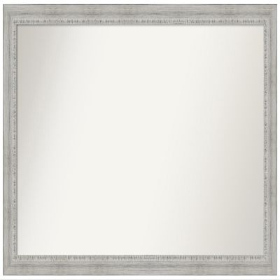 Amanti Art White Bathroom Mirror for Over Sink, 33x50 Custom Made Rustic White Wash Rectangle Vanity Mirror, Oversize Country Rustic Wood Frame, Hangs Horizonally and Vertically, Wall Decor