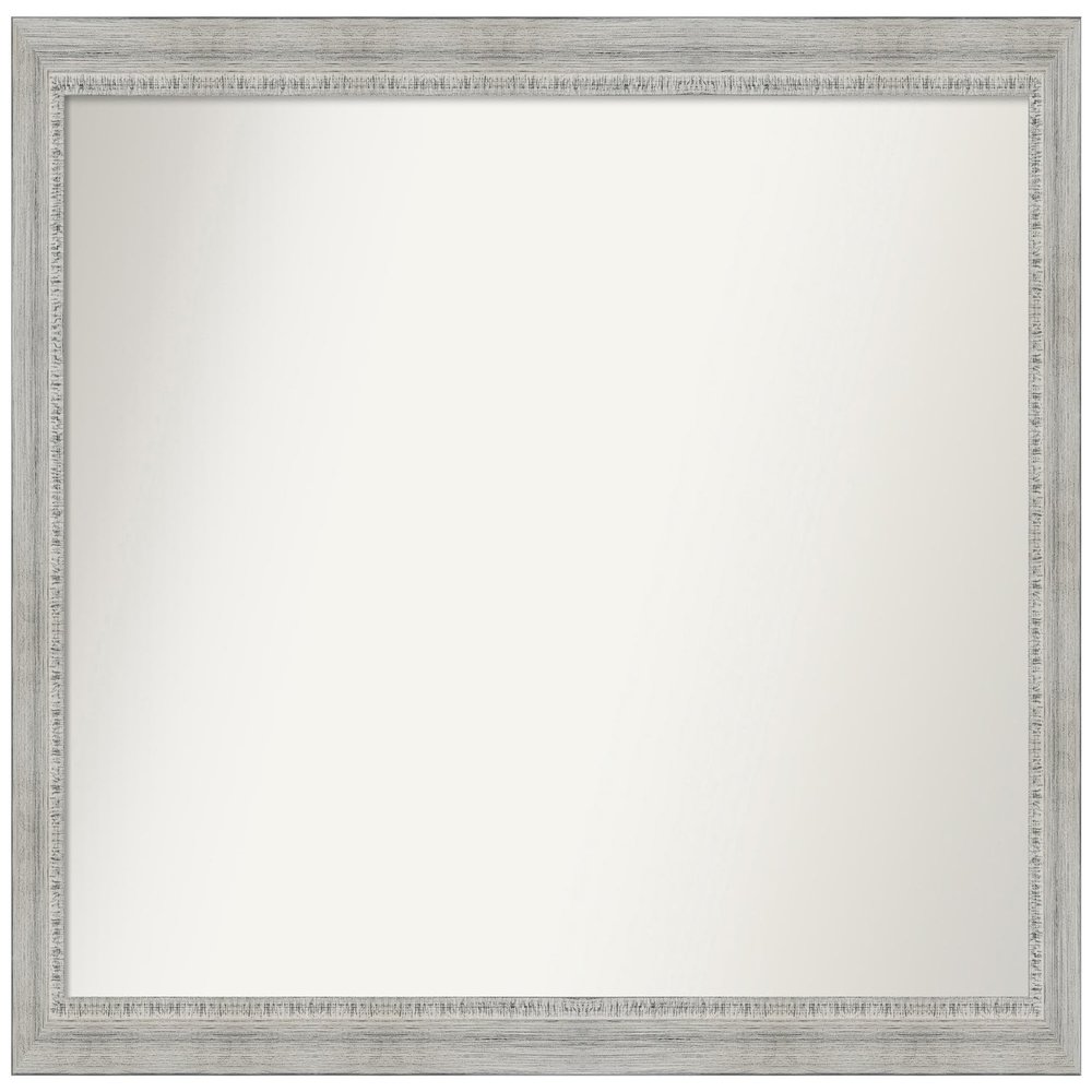 Amanti Art White Bathroom Mirror for Over Sink, 33x50 Custom Made Rustic White Wash Rectangle Vanity Mirror, Oversize Country Rustic Wood Frame, Hangs Horizonally and Vertically, Wall Decor