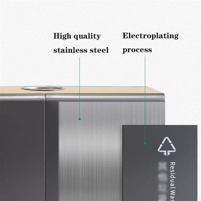 outdoor trash can with lid Stainless Steel Electroplating Trash Can, Classified Trash Can, with Noise Reduction Slide and Top Ashtray, for Indoor and Outdoor Use Gallon Large Trash Can ( Color : B , S