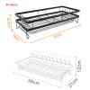 Dish Plate Rack, Metal kitchen countertop Bowl Stand Drainer, Single Tier Plate Organizer, Suitable for hotels, apartments (Size : 38 * 21 * 12cm) view 2
