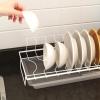Dish Plate Rack, Metal kitchen countertop Bowl Stand Drainer, Single Tier Plate Organizer, Suitable for hotels, apartments (Size : 38 * 21 * 12cm) view 3