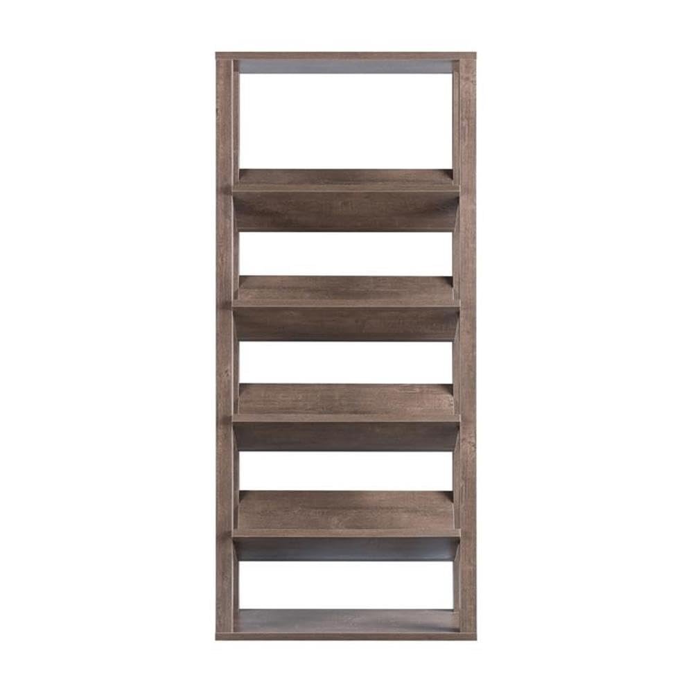BOWERY HILL Wood 5-Shelf 71-Inch Etagere Bookcase in Walnut