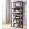 BOWERY HILL Wood 5-Shelf 71-Inch Etagere Bookcase in Walnut view 2