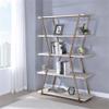 BOWERY HILL Modern Metal 4-Shelf Bookcase in Gold Champagne Finish view 2