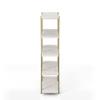 BOWERY HILL Modern Metal 4-Shelf Bookcase in Gold Champagne Finish view 3