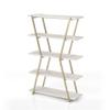BOWERY HILL Modern Metal 4-Shelf Bookcase in Gold Champagne Finish view 4