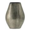 A&B Home Contemporary Aluminum Oval Flower Vase, Smoke Chisel Finish, Decorative Chic Floral Vase for Home Decor Living Room Wedding Accessories, 9" x 6" x 12" view 1