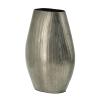 A&B Home Contemporary Aluminum Oval Flower Vase, Smoke Chisel Finish, Decorative Chic Floral Vase for Home Decor Living Room Wedding Accessories, 9" x 6" x 12" view 2