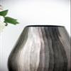 A&B Home Contemporary Aluminum Oval Flower Vase, Smoke Chisel Finish, Decorative Chic Floral Vase for Home Decor Living Room Wedding Accessories, 9" x 6" x 12" view 3