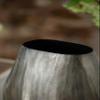 A&B Home Contemporary Aluminum Oval Flower Vase, Smoke Chisel Finish, Decorative Chic Floral Vase for Home Decor Living Room Wedding Accessories, 9" x 6" x 12" view 4