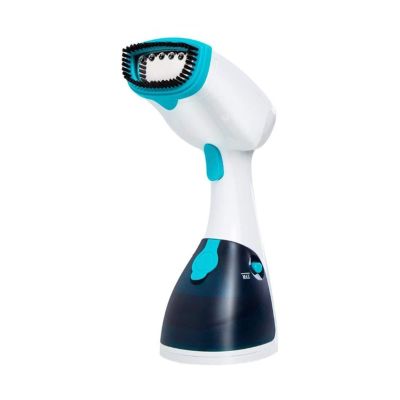 Yioryo Portable Mini Steamer for Clothes, Handheld Travel Garment Steamer with Stainless Steel Nozzle & Fabric Brush, Detachable Water Tank (Gray : Blue)