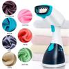 Yioryo Portable Mini Steamer for Clothes, Handheld Travel Garment Steamer with Stainless Steel Nozzle & Fabric Brush, Detachable Water Tank (Gray : Blue) view 3
