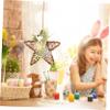 DECHOUS 1pc Artificial Wall Hanging Home Decor Spring Door Wreath Star Grapevine Wreath Twig Wall Decoration Star Peony Wooden Circle Crafts Outdoor view 4