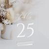 JINMURY Frosted Arch Table Numbers for Wedding, 5x7 Inch Acrylic Table Numbers 1-25 with Stands, Frosted Acrylic Arch Tabletop Sign with Holder for Centerpiece, Reception, Wedding, Party, Event view 1