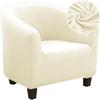 Club Chair Slipcover, High Stretch Tub Chair Cover Furniture Protectors Barrel Chair Cover Spandex Armchair Cover Washable Half Round Sofa Cover for Living Room (Color : Beige) view 1