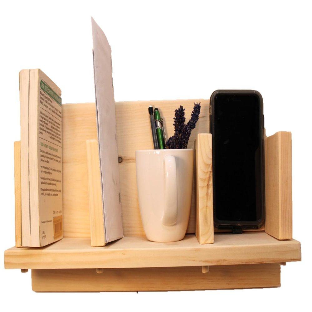 Desk Top Book/Mail Organizer for Desk or Table. Hand crafted, adjustable and collapsible. Perfect for the office, home and college dorm!