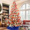 Christmas Tree Skirts 46 Inch Royal Blue Velvet Christmas Trees Skirt Sequin Christmas Tree Mat Rustic Trees Skirt Blue Tree Skirts for Artificial Trees Indoor Outdoor Home Christmas Ornaments view 2