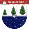 Christmas Tree Skirts 46 Inch Royal Blue Velvet Christmas Trees Skirt Sequin Christmas Tree Mat Rustic Trees Skirt Blue Tree Skirts for Artificial Trees Indoor Outdoor Home Christmas Ornaments view 4