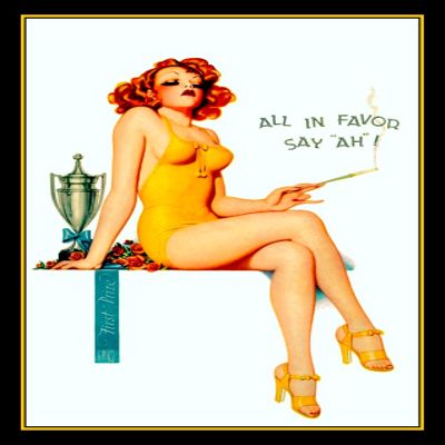 First Prize Vintage Art Pinup Girl Canvas Print Fridge Magnet 6x8 Large (3.5x5)