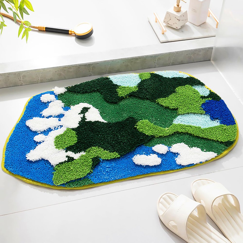 LEVINIS Cute Moss Bathroom Rugs, Soft Funny Bedroom Bathroom Dcor Rug Non Slip Washable Bath Mats for Shower, Tub, Bedroom, 31"20"