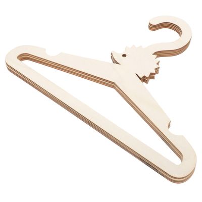 CAXUSD 5 Pcs Cartoon Animal Design Kids Wood Hangers Fun and Functional Clothes Rack for Baby Clothing Dress and Shirt Storage for Nursery and Toddler Organization
