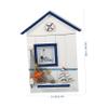 STOBAZA Key Box Storage Box Rustic Decor House-Shape Key Rack Woodsy Decor Mediterranean Style Key Holder Wall Mounted Hooks House Keychain Jewelry Box The Mediterranean view 3