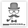 Hipster Hat Mustache Bow Tie Pipe Glasses Plastic Stencil Stencil - Choose a Size (30"x30") - Laser-Cut Reusable Plastic view 1