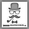 Hipster Hat Mustache Bow Tie Pipe Glasses Plastic Stencil Stencil - Choose a Size (30"x30") - Laser-Cut Reusable Plastic view 2