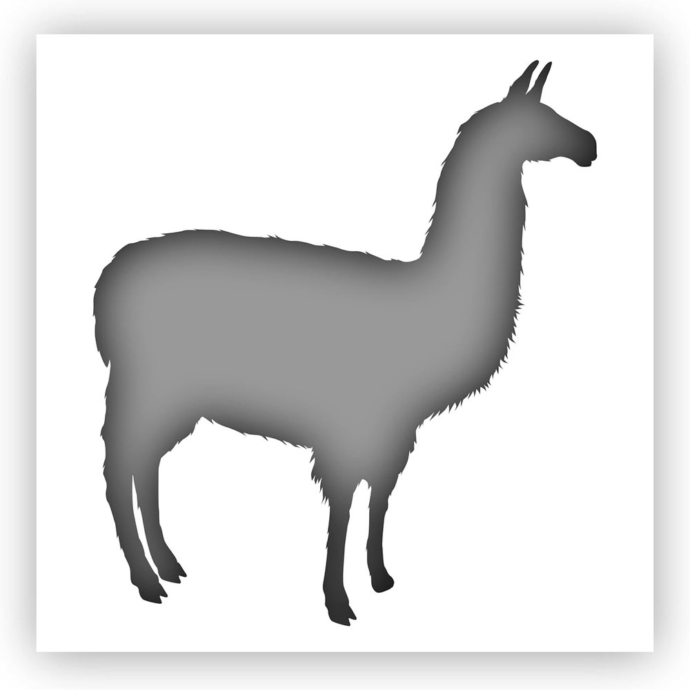 Llama Animal Stencil - Choose a Size (6"x6") - Laser-Cut Reusable Plastic
