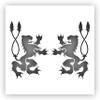 Lions Doubletail Heraldry Stencil - Choose a Size (18"x18") - Laser-Cut Reusable Plastic view 1