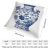 ArogGeld Blue and White Porcelain Oriental Garden Farmhouse Pillow Covers Blue Chinoiserie Vase White Linen Throw Pillow Cushion Traditional Chinese Chinoiserie Pillow Cases 18x18in view 2