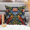 ArogGeld Red Bird Blue Sunflower Sofa Cushion Cover Chinoiserie Garden Animal Floral Square Pillow Covers Chinoiserie Accent Pillow for Living Room Bedroom 16x16in White Linen view 4