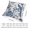 ArogGeld Chinoiserie Crane Bird Peacock Farmhouse Sofa Cushion Cover Blue Flower and Bird Asian Garden Home Decor Cushion Cover Chinoiserie Style Double Side Check Pillow 16x16in White Linen view 2