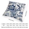 ArogGeld Chinoiserie Crane Bird Peacock Cushion Cover Blue Flower and Bird Asian Garden Square Pillow Cover Japanese Asian Style Throw Pillowcase for Living Room Bedroom 16x16in White Linen view 2