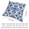 ArogGeld Japanese Chinoiserie Cushion Cover Indigo Blue Trellis Throw Pillow Cover Navy Blue Flower Chinoiserie Throw Pillowcase with Zipper Farmhouse Decor for Sofa Couch 16x16in White Flax view 2