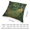 ArogGeld Gold and Green Peacock Throw Pillows Chinoiserie Bird and Flower Green Decorative Sofa Cushion Cover Chinoiserie Style Farmhouse Pillow Case for Sofa Living Room 18x18in White Flax view 2