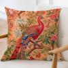ArogGeld Traditional Chinese Chinoiserie Cushion Cover Blush Orange Chinoiserie Flower Bird Pillow Covers Peacock Animal Asian Garden Floral Throw Pillow Case Farmhouse Decor 16x16in view 3