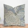 ArogGeld Aqua Chinoiserie Floral Farmhouse Throw Pillow Cover Aqua Blue and Beige Flower White Linen Cushion Cover Asian Scenic Chic Chinoiserie Accent Pillow for Living Room 20x20in view 1