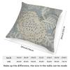 ArogGeld Aqua Chinoiserie Floral Farmhouse Throw Pillow Cover Aqua Blue and Beige Flower White Linen Cushion Cover Asian Scenic Chic Chinoiserie Accent Pillow for Living Room 20x20in view 2