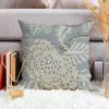ArogGeld Aqua Chinoiserie Floral Farmhouse Throw Pillow Cover Aqua Blue and Beige Flower White Linen Cushion Cover Asian Scenic Chic Chinoiserie Accent Pillow for Living Room 20x20in view 4