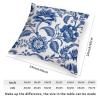 ArogGeld Chinoiserie Blue Flower Farmhouse Throw Pillow Covers Blue and Ivory Indigo Floral White Linen Cushion Covers Oriental Toile Chinoiserie Pillow Cases for Chair Sofa 24x24in view 2