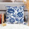 ArogGeld Chinoiserie Blue Flower Farmhouse Throw Pillow Covers Blue and Ivory Indigo Floral White Linen Cushion Covers Oriental Toile Chinoiserie Pillow Cases for Chair Sofa 24x24in view 4