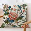 ArogGeld Bird in Peony Tree Coral Throw Pillow Red Peony Flower Animal Bird Decorative Sofa Cushion Cover Japanese Asian Style Farmhouse Toss Pillows for Sofa Couch Car Chair 24x24in view 3