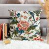 ArogGeld Bird in Peony Tree Coral Throw Pillow Red Peony Flower Animal Bird Decorative Sofa Cushion Cover Japanese Asian Style Farmhouse Toss Pillows for Sofa Couch Car Chair 24x24in view 4