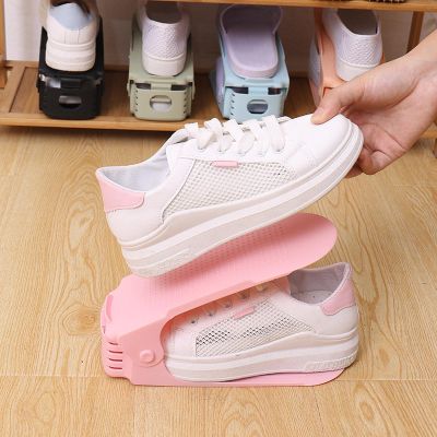 aysum Double Layer Shoe Rack Plastic Integrated Shoe Carrier Home Living Room Shoe Storage Rack