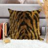 ArogGeld Oriental Chinoiserie Cushion Cover Animal Print Tiger Stripes Throw Pillow Cover Brown Gold Black Tiger Print Pillow Cover Case Farmhouse Decor for Sofa Living Room 16x16in White Flax view 4