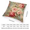 ArogGeld Cottage Chic Antique Pink Flower Farmhouse Throw Pillows Pink Cabbage Roses Romantic Aqua White Linen Cushion Covers Asian Style Chinoiserie Pillow Cover Case with Zipper 16x16in view 2