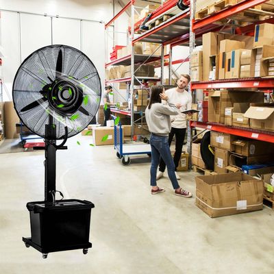Lnder Heavy Duty Pedestal Oscillating Fan 26/30 Inch Misting Fans Outdoor Fan with Mister High Velocity Cooling Standing Fans for Patios Workshop Warehouse Industrial (Size : 380W/30in)